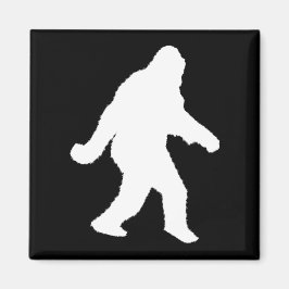 White Sasquatch Silhouette voor donkere achtergron Magneet