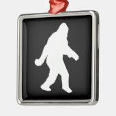 White Sasquatch Silhouette voor donkere achtergron Metalen Ornament (Links)