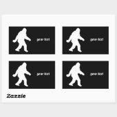 White Sasquatch Silhouette voor donkere achtergron Rechthoekige Sticker (Vel)