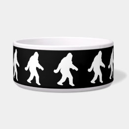 White Sasquatch Silhouette voor donkere achtergron Voerbakje