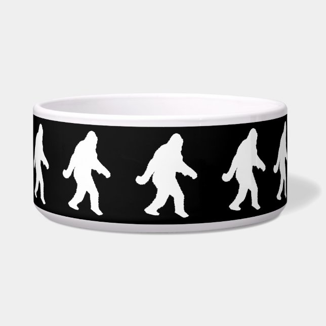 White Sasquatch Silhouette voor donkere achtergron Voerbakje (Rechts)