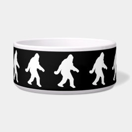 White Sasquatch Silhouette voor donkere achtergron Voerbakje