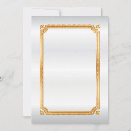 White Satin and Gold Afstuderen Kaart (Achterkant)