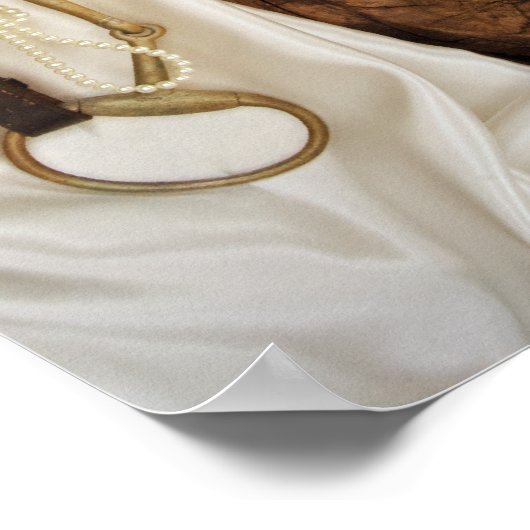 White Satin and Horse Bit Country Wedding Poster (Hoek)