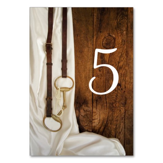 White Satin and Horse Bit Country Western Weddensc Kaart (Achterkant)