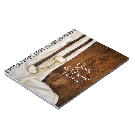 White Satin and Horse Bit Country Western Weddensc Notitieboek (Linkerzijde)