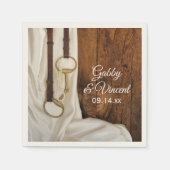White Satin and Horse Bit Country Western Weddensc Servetten (Voorkant)