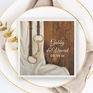 White Satin and Horse Bit Country Western Weddensc Servetten