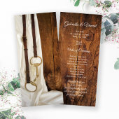 White Satin and Horse Bit Western Wedding Programm Programmakaart