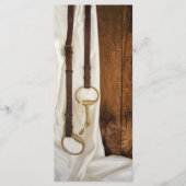 White Satin and Horse Bit Western Wedding Programm Programmakaart (Voorkant)