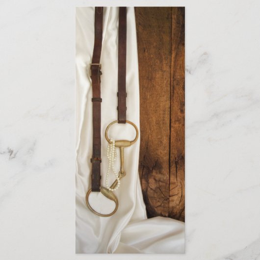 White Satin and Horse Bit Western Wedding Programm Programmakaart (Voorkant)