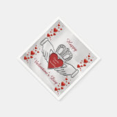 White Satin Claddagh Symbol Valentijn Napkins Servet (Hoek)