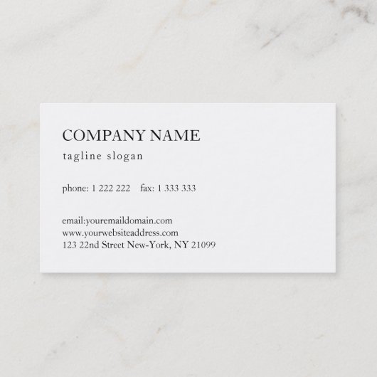 White Satin Flower Reversible Visitekaartje (Achterkant)