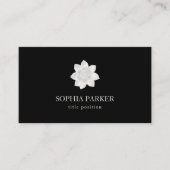 White Satin Flower Reversible Visitekaartje (Voorkant)