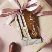 White Satin Horse Bit Western Wedding Favor Labels Cadeaulabel