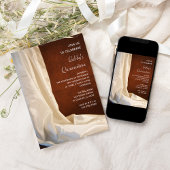 White Satin on Brown Quinceañera Party Invitation Kaart