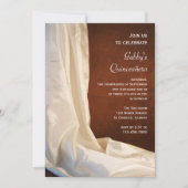White Satin on Brown Quinceañera Party Invitation Kaart (Voorkant)