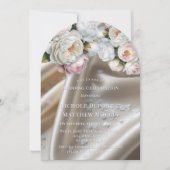 White Satin Roses and Peony Wedding Kaart (Voorkant)