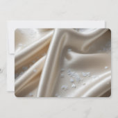 White Satin Roses Wedding Kaart (Achterkant)