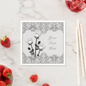 White Satin Rozen en Lace Napkins Servet (Insitu)