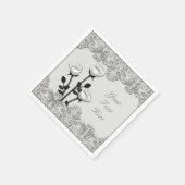 White Satin Rozen en Lace Napkins Servet (Hoek)