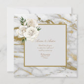White Satin Rozen Informal Weddenschap Kaart (Voorkant)