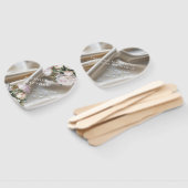 White Satin with Roses and Peony Wedding Handwaaier (Niet-gemonteerd)