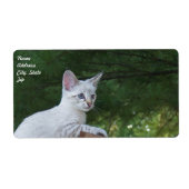 White Savannah Cat Shipping Label (Voorkant)