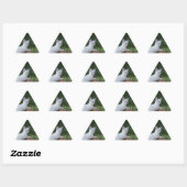 White Savannah Cat Triangle Sticker (Vel)