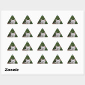 White Savannah Cat Triangle Sticker (Vel)