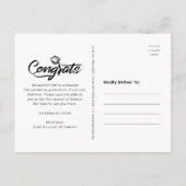 White Save Date Afstuderen Photo Arch Zwart Script Uitnodiging Briefkaart (Achterkant)