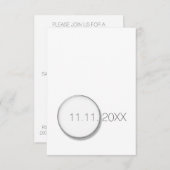 White Save the Date Birthday Vip Invitation Kaart (Voorkant / Achterkant)