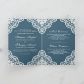 White Scalloped Lace Blue Muslim Weduwfoto (Binnen)