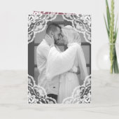 White Scalloped Lace Pink Muslim Weduwfoto (Achterkant)