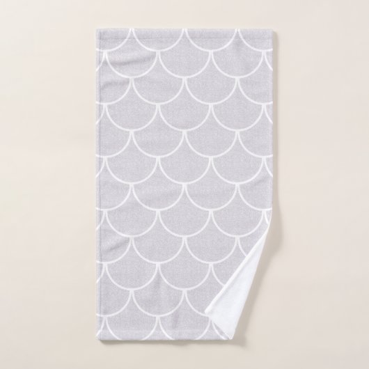White Scalloped Mermaid Scale Pattern Bad Handdoek (Handdoek)