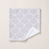 White Scalloped Mermaid Scale Pattern Bad Handdoek (Wasdoekje)