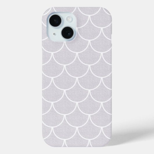 White Scalloped Mermaid Scale Pattern Case-Mate iPhone Case (Achterkant)