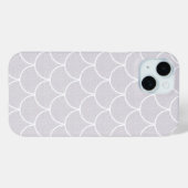 White Scalloped Mermaid Scale Pattern Case-Mate iPhone Case (Achterkant (horizontaal))