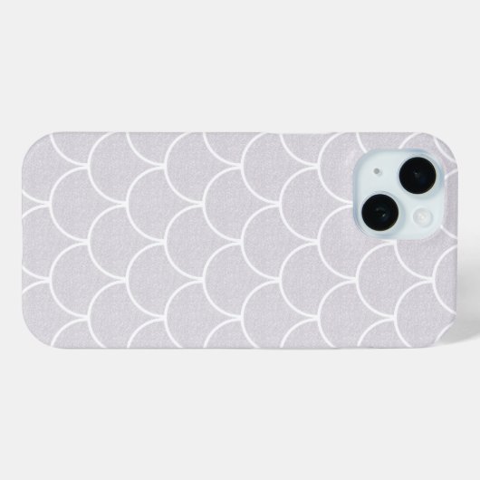 White Scalloped Mermaid Scale Pattern Case-Mate iPhone Case (Achterkant (horizontaal))