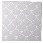 White Scalloped Mermaid Scale Pattern Tegeltje (Voorkant)