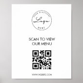 White Scan Me QR Code Price List Menu Poster (Voorkant)