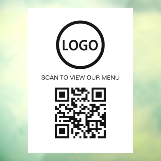 White Scan Me QR Code Price List Menu Sign Raamsticker (Vel 3)