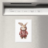White Schattige Bunny Love Magneet (Insitu (Vaatwasser))