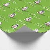 White Schnauzer Dog Merry kerst Light Green Cadeaupapier (Hoek)