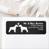 White Schnauzer Dog Silhouettes with Heart Etiket (Insitu)