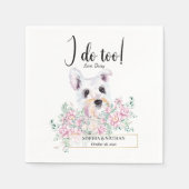 White Schnauzer Dog Wedding Cocktail Napkins Servet (Voorkant)
