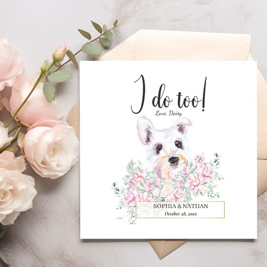 White Schnauzer Dog Wedding Cocktail Napkins Servet