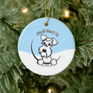White Schnauzer heeft alles over me. Keramisch Ornament