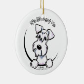 White Schnauzer IAAM Keramisch Ornament (Rechts)