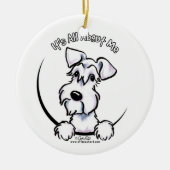 White Schnauzer IAAM Keramisch Ornament (Voorkant)